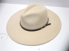 Tan Adjustable Big Wide Brim Women Fedora Hat with Brown Belt