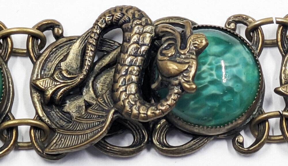 Vintage Neiger Czech Brass Winged Serpent Dragon … - image 4