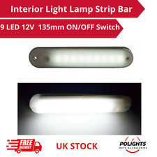 9 LED 12V Interior Strip Light Bar ON/OFF Switch 135mm for Car,Van, Bus,Caravan