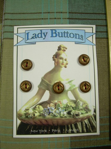 5 tondi in metallo rame con occhio di gatto quadrato * BOTTONI VINTAGE * in vendita al dettaglio CARTA ARTE - Foto 1 di 8