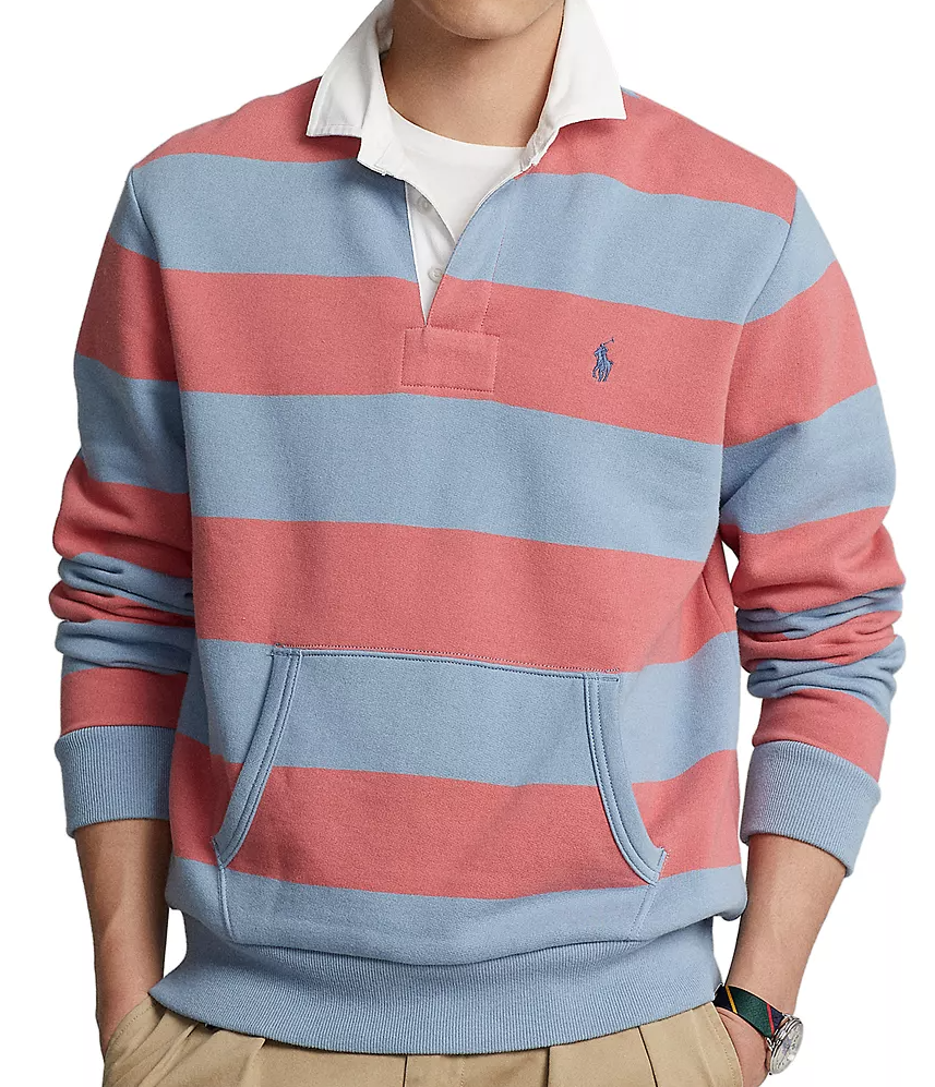 Polo Ralph Lauren Multi-Bold Striped Hybrid Fleece Rugby Polo Ralph Lauren Multi-Bold Striped Hybrid Fleece Rugby