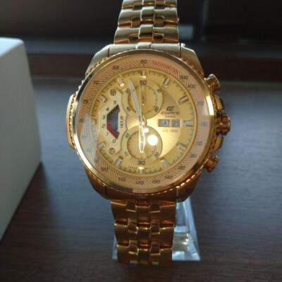 Casio Watch Ef-558 Chronograph Gold Men'S | eBay