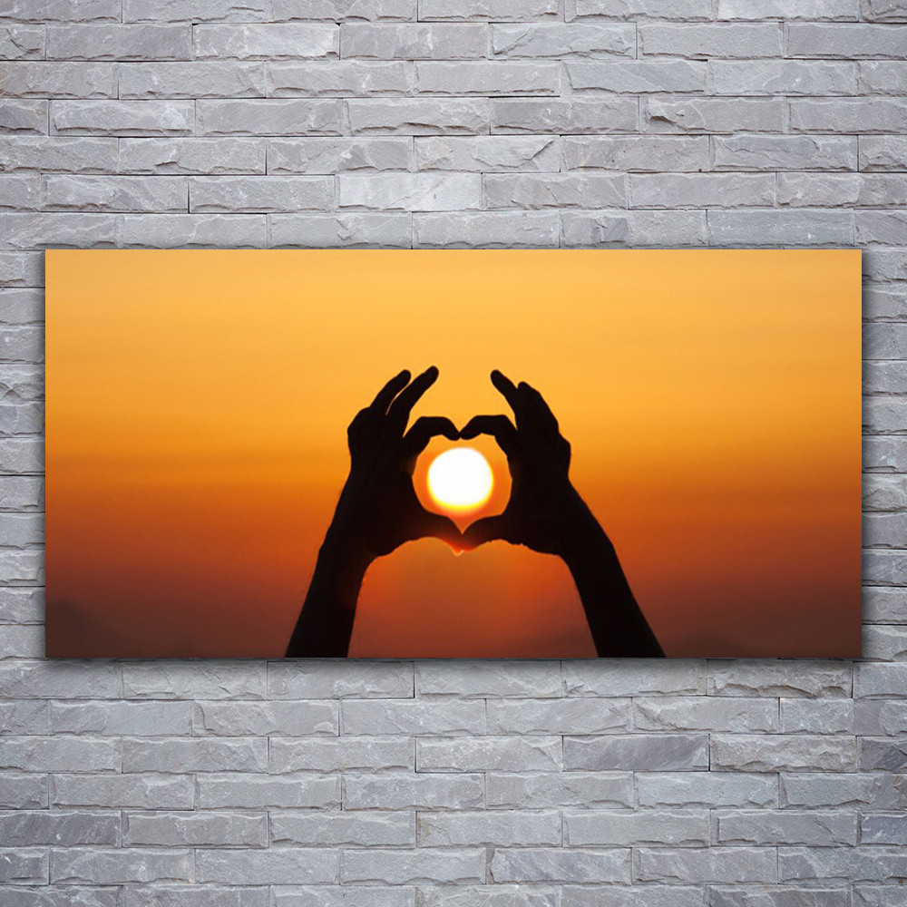 Impression sur acrylique Paysage Mains Soleil 120x60 anti-UV pour décoration durable