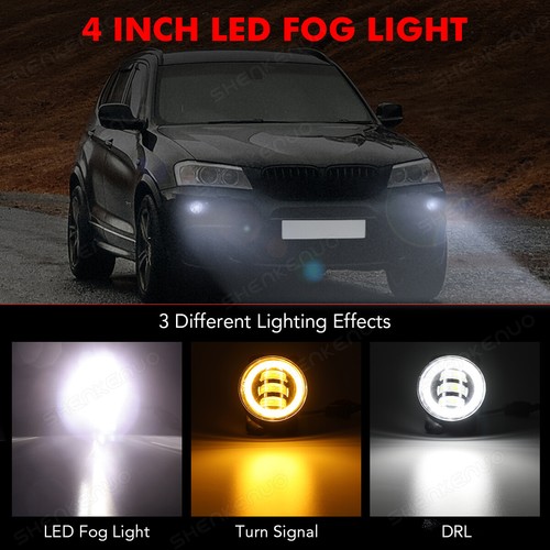 Par de lámparas antiniebla LED redondas de 4" pulgadas blancas amarillas para Dodge Magnum 2005~2008 - Imagen 12 de 14