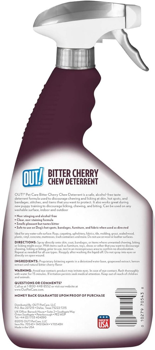 Bitter Cherry Puppy Deterrent Spray Petcare No Chew Bitter Cherry