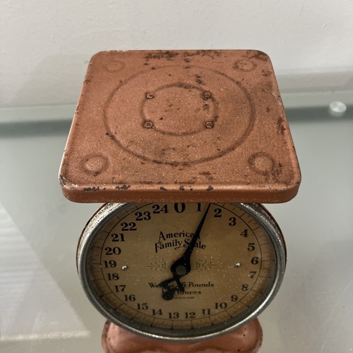 Vintage American Family Scale 25 lbs Farmhouse Kitchen Decor 1900’s Rustic - Picture 2 of 9