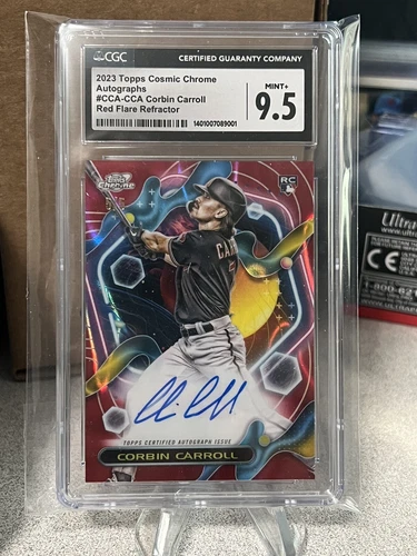 2023 Topps Cosmic Chrome Corbin Carroll Red Flare Auto 5/5 CGC 9.5 Auto 10 ROY