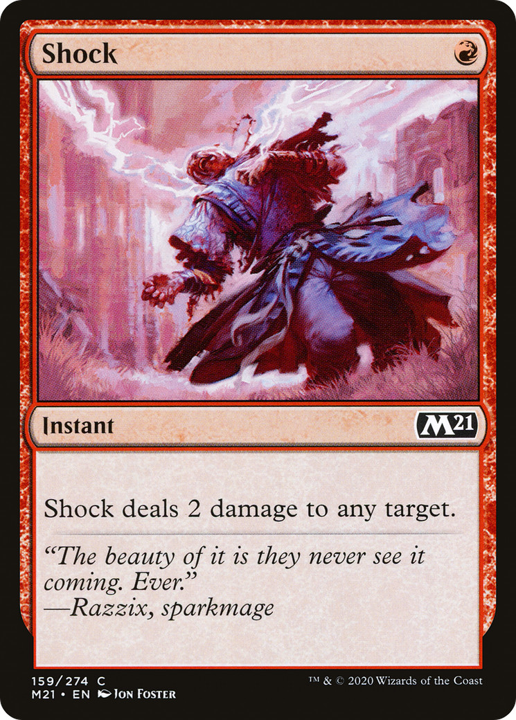 SHOCK x4 mtg NM-M M21 Magic Core Set 2021 4 Common