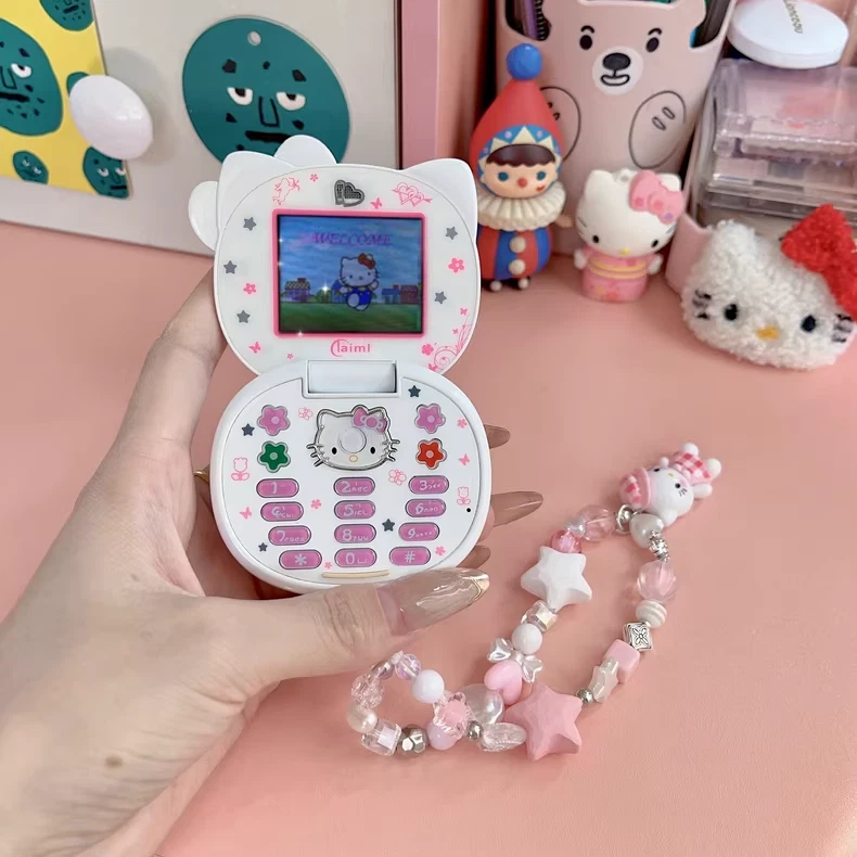 Hello Kitty Flip Phone 4G w/Camera - Kawaii White 2025 Sanrio Kids