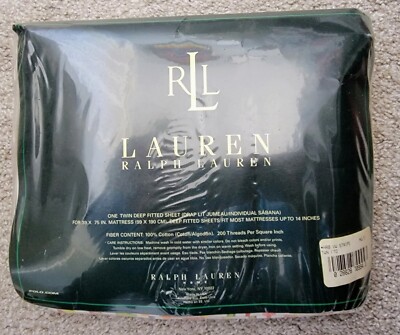 NOS - Vintage Lauren Ralph Lauren Multi Stripe Deep Fitted Sheet