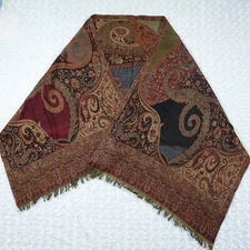 Ginza Takimoto Gallery Multi Color Wool Scarf Scarves Long Size 27"X80"