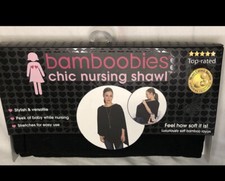 Bamboobies Chic Nursing Shawl for Breastfeeding - Car Seat Cover UP Spf50 Black