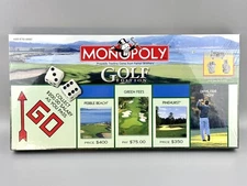 2002 Monopoly Golf Edition Board Game w/ Custom Pewter Tokens - Brand New Sealed