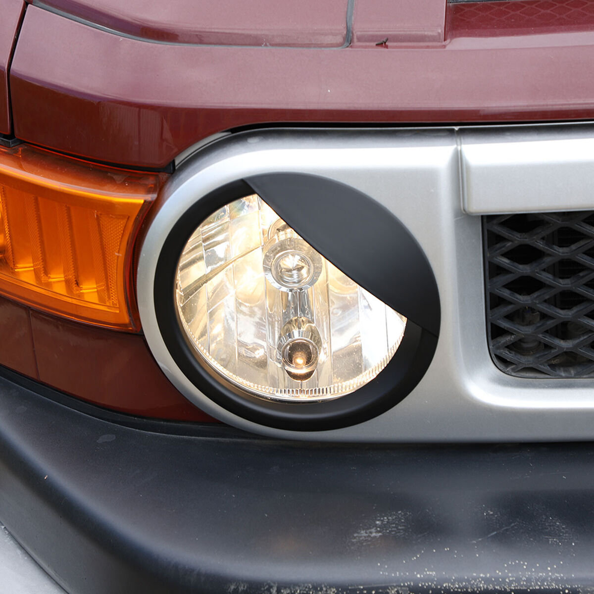 Matte Black Alloy Angry Eyes Front Headlight Cover For Matte Black Alloy Angry Eyes Front Headlight Cover For