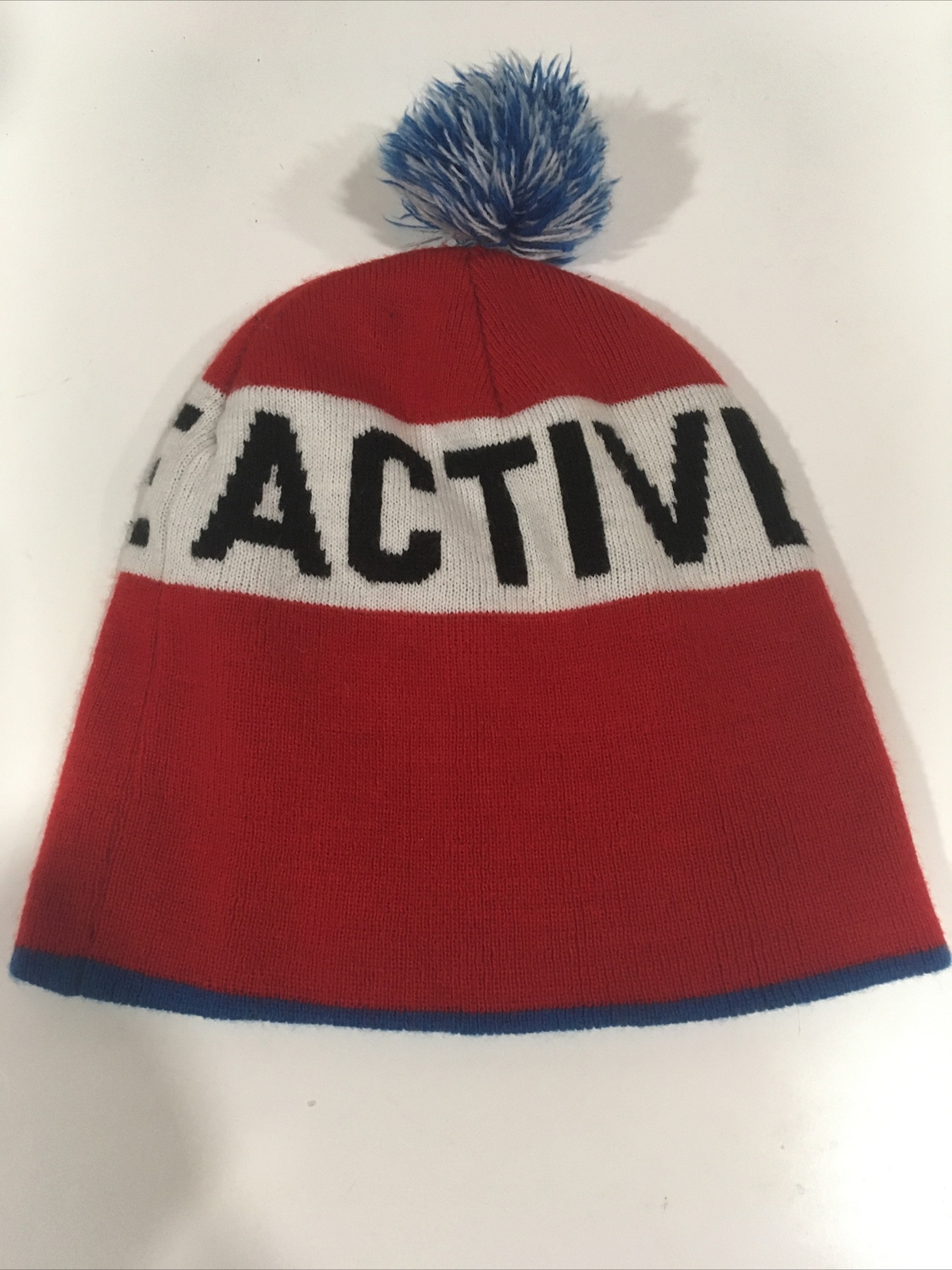 Beanie Cap Active Sports Wear Old School Red White And Blue-image
