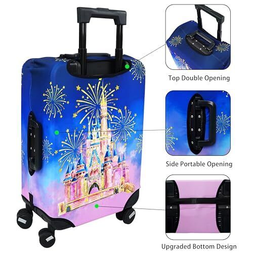 Luggage Cover Approved Travel Suitcase Protector Pink S(18-20in) 08Castle - Picture 3 of 6