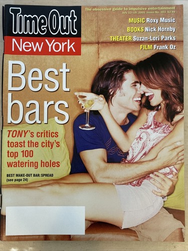 Time Out NY Jul 2001 Best Bars Roxy Music Nick Hornby Suzan Lori Parks￼ Frank Oz - Imagen 1 de 4