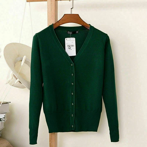 Womens Cardigan Long Sleeve Ladies Knitted Top Outwear Cardigans Plus Size 8-24 - Picture 21 of 39
