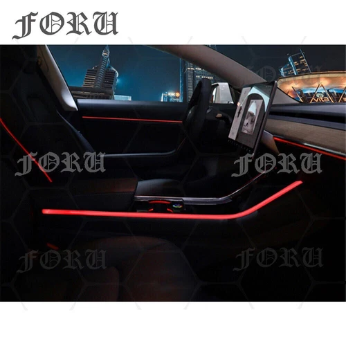 For Tesla model Y 2021-2024 Interior LED Door Trim Center Console Ambient Light - Bild 17 von 21