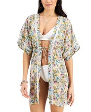Miken Women's Juniors' Printed Kimono Cover-Up Swimwear Multi size M