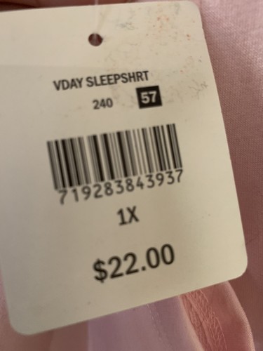 NWT Simple Pleasures Long Sleeve Nightgown Plus Sz 1X Pink Be Mine Heart Sleep - Picture 7 of 7