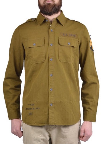 Alpha Industries Caliber Military Army Fatigue Shirt - Moss Green - Size M - New