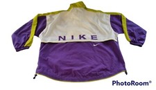 Vintage 90s NIKE Retro Windbreaker Jacket Zip Up Purple Green Color Block Medium
