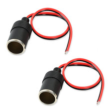 2pcs 12V 120W 10A Car Cigarette Lighter Charger Cable Female Socket Plug 30cm