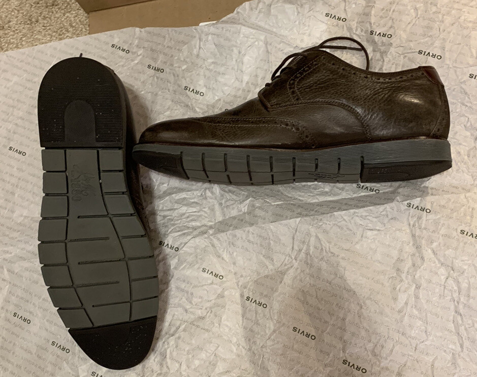 SAOLA Scarpe eleganti da uomo Johnston Murphy Martell a coda di rondine in pelle marrone 11M 27 2236 19C