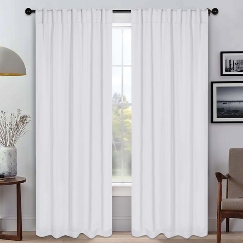 Classic 52" Wide Solid Back Tabs Room Darkening Blackout Curtain Panel Set of 2 - Picture 153 of 172