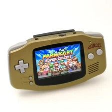 Gold Nintendo Game Boy Advance Console 0 levels Brightness V2 IPS Backlight LCD
