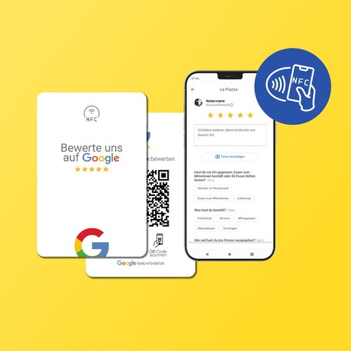 Bewertungskarte für Google Rezensionen mit QR Code & NFC Bewertung Karte - Tap - Bild 6 von 6