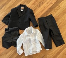 PEANUT BUTTER Tux BOYS 5 PIECE TUXEDO SUIT BLACK SIZE 2 Polyester