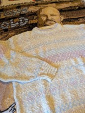 Shenandoah Men’s Pastel Easter Egg Grandpa Knit Cotton Casual Sz L Made in USA