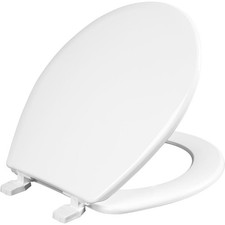 Mayfair 92B-000 Round Smooth White Plastic Toilet Seat 14-5/16 L x 16-9/16 H in.