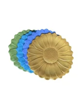 Vintage Linens N Things 8” Multicolor Sunflower Plates Set Of 8