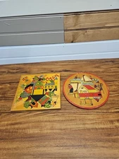 Vintage MCM Simplex Wooden Puzzles Holland Made Round & Square Complete 