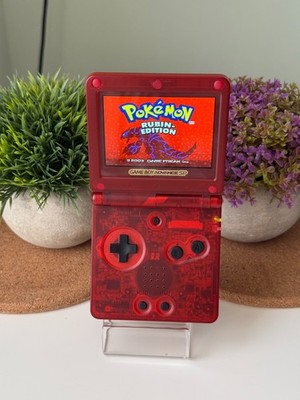 Nintendo Game Boy Advance SP IPS V5 Transparent Rot Custom GBA SP