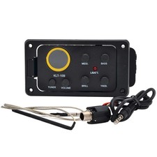 Acoustic Guitar Pickup 4 Band EQ Preamp with Piezo Tuner for Soundhole Ukulele