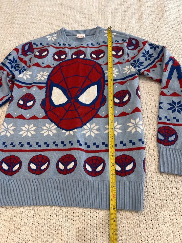 Suéter Marvel Spiderman Niños Talla L Rojo Azul Feo Navidad Foto 3 de 4