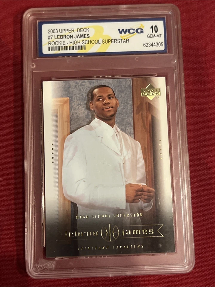 2003 Upper Deck LeBron James #7 (RC) ROOKIE High School Superstar WCG 10 GEM-MT - Image 2 of 4