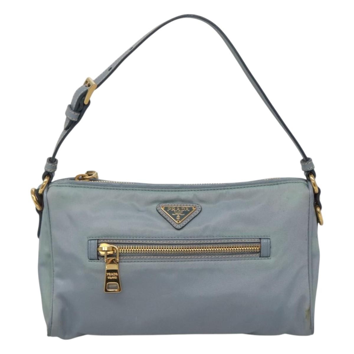 Prada Authentic Blue Nylon Tessuto Shoulder Bag