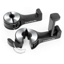 2 in 1 Car Headrest Hook with Cell Phone Holder, Universal for Purses silver