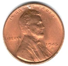 1945 S UNCIRCULATED Lincoln Wheat Cent RED - Actual Coin Shown