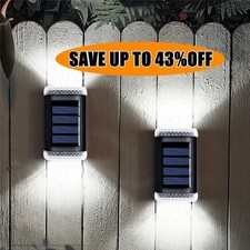 2&times;Outdoor Solar Up Down Wall Light Lamp Waterproof Garden Fence Yard Path Decor