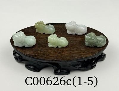 100% Natural Type A Jadeite Jade Zodiac Tiger C00626c(1-5)「生肖虎」