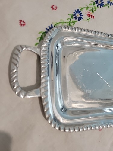 Fabulosa Bandeja para Servir Peltre Artesanía Mexicana Patrón Decorativo México 10.5" x 5.5" - Imagen 3 de 11