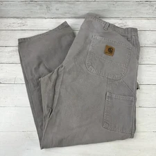 VTG Carhartt B11 CMT Carpenter washed duck Canvas Pants Mens 42x30 USA 1999 90s