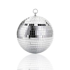 Mirror Disco Ball with Hanging Ring Extra-Large Silver Hanging Party Disco Ba...