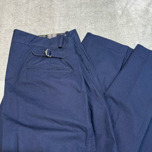 Vintage Polo Ralph Lauren Hose passt 35 x 35 blau Chino Schnalle hinten plissiert HERGESTELLT IN DEN USA - Bild 20 von 20
